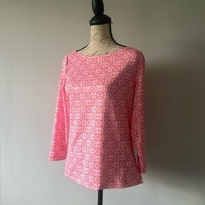 Top 3/4 Sleeve By Vineyard Vines Size: S Boatneck in Sunrise
